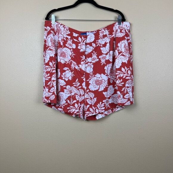 Old Navy Short Top Set Linen Blend Floral High Rise Pockets Top XL Short XXL - Picture 4 of 12